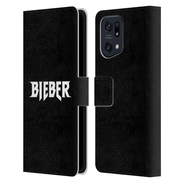 Justin Bieber Tour Merchandise Logo Name Leather Book Wallet Case Cover For OPPO Find X5