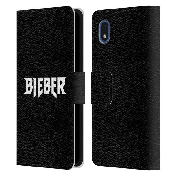 Justin Bieber Tour Merchandise Logo Name Leather Book Wallet Case Cover For Samsung Galaxy A01 Core (2020)