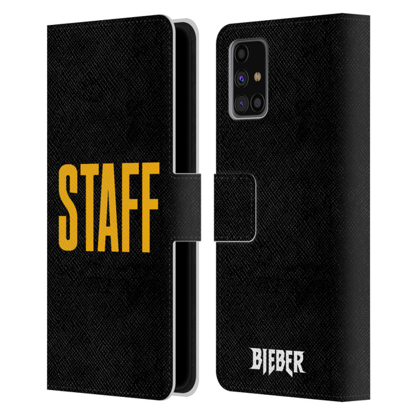 Justin Bieber Tour Merchandise Staff Leather Book Wallet Case Cover For Samsung Galaxy M31s (2020)