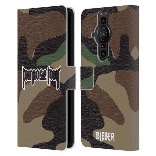 Justin Bieber Tour Merchandise Camouflage Leather Book Wallet Case Cover For Sony Xperia Pro-I