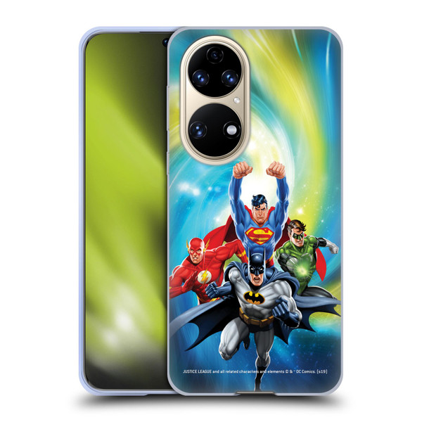 Justice League DC Comics Airbrushed Heroes Galaxy Soft Gel Case for Huawei P50