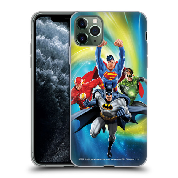 Justice League DC Comics Airbrushed Heroes Galaxy Soft Gel Case for Apple iPhone 11 Pro Max