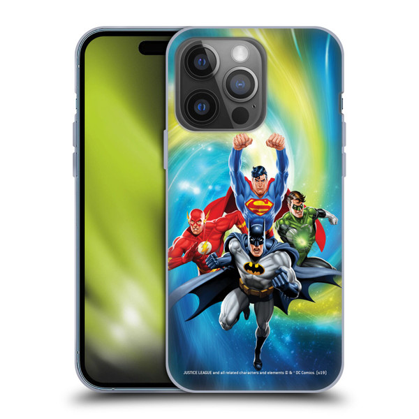 Justice League DC Comics Airbrushed Heroes Galaxy Soft Gel Case for Apple iPhone 14 Pro