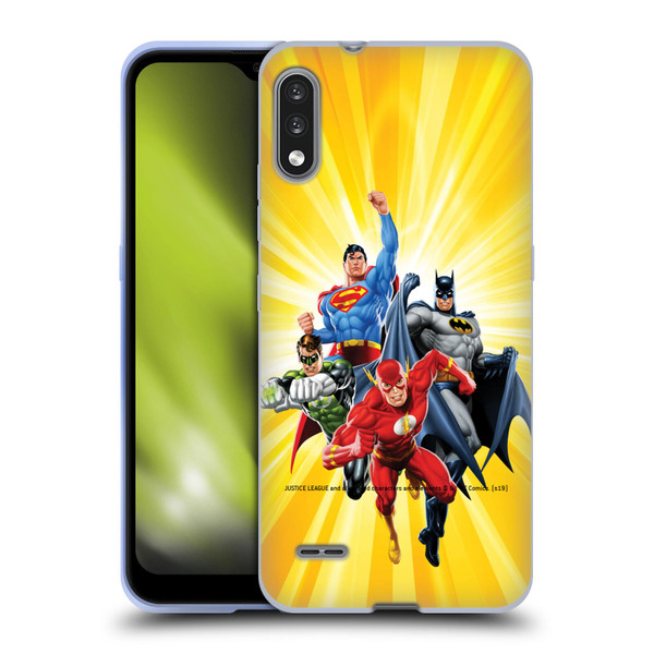 Justice League DC Comics Airbrushed Heroes Yellow Soft Gel Case for LG K22