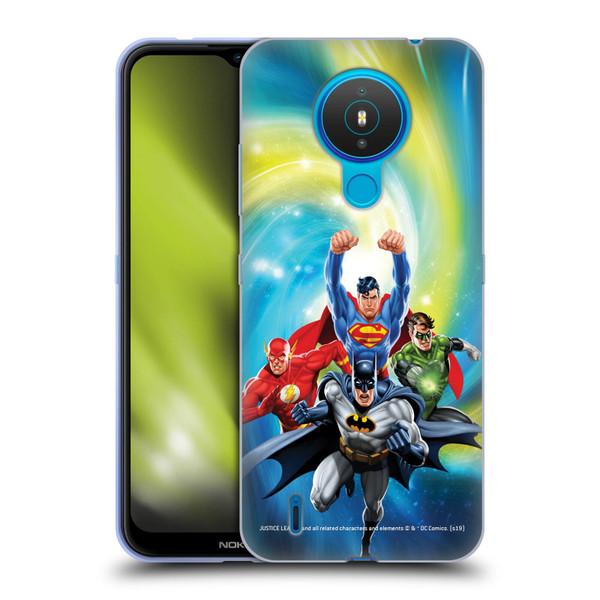 Justice League DC Comics Airbrushed Heroes Galaxy Soft Gel Case for Nokia 1.4