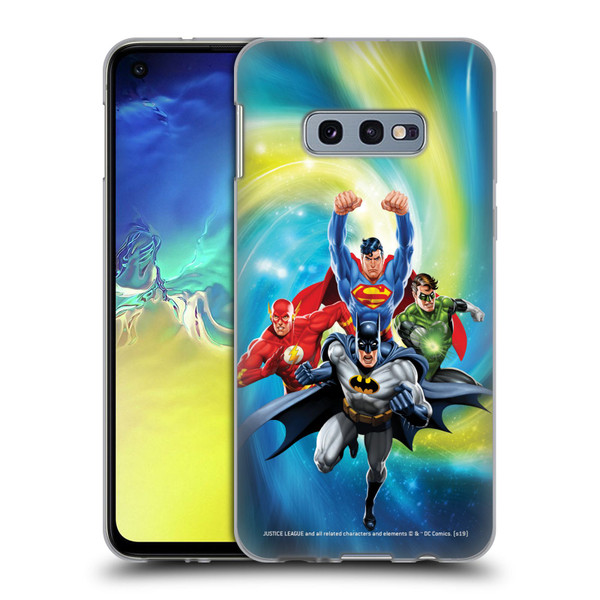 Justice League DC Comics Airbrushed Heroes Galaxy Soft Gel Case for Samsung Galaxy S10e