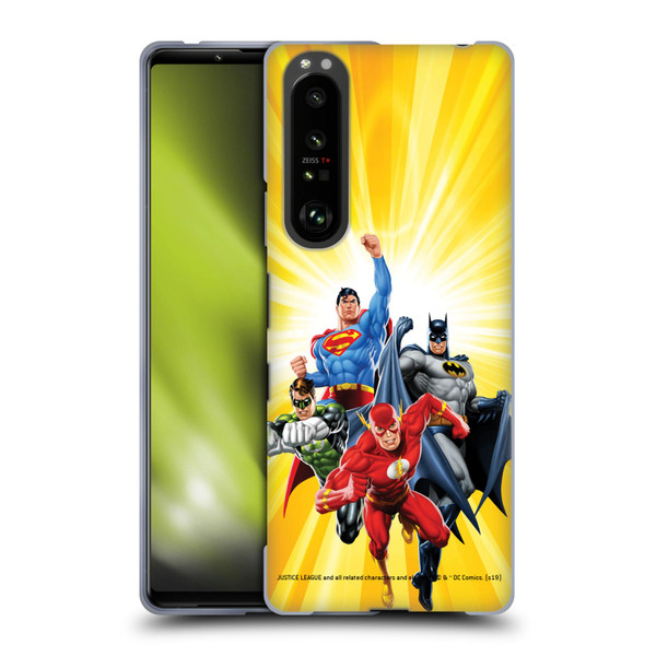 Justice League DC Comics Airbrushed Heroes Yellow Soft Gel Case for Sony Xperia 1 III