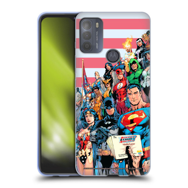 Justice League DC Comics Comic Book Covers Of America #1 Soft Gel Case for Motorola Moto G50