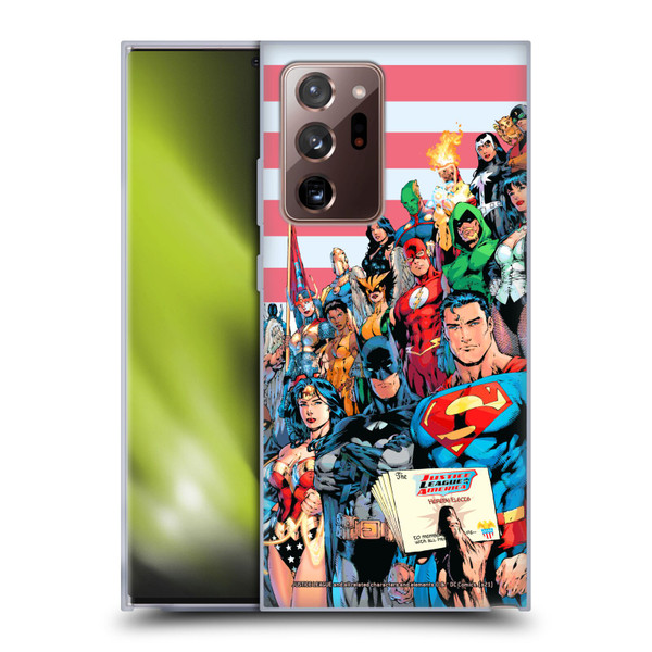 Justice League DC Comics Comic Book Covers Of America #1 Soft Gel Case for Samsung Galaxy Note20 Ultra / 5G