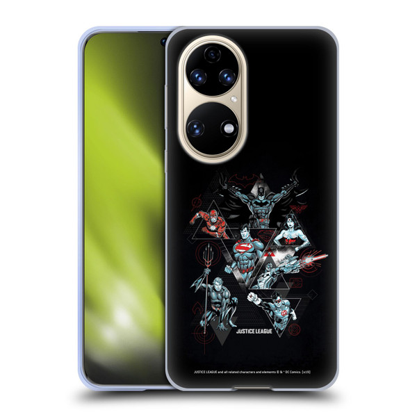 Justice League DC Comics Dark Electric Graphics Heroes Triangle Soft Gel Case for Huawei P50