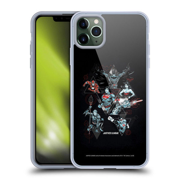 Justice League DC Comics Dark Electric Graphics Heroes Triangle Soft Gel Case for Apple iPhone 11 Pro Max
