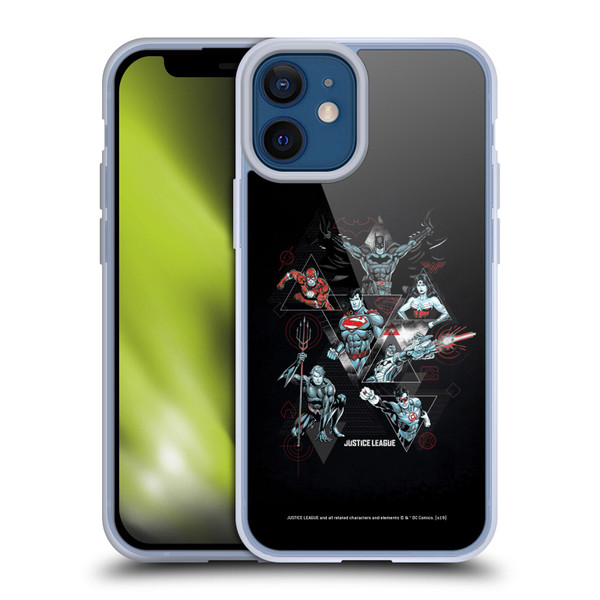 Justice League DC Comics Dark Electric Graphics Heroes Triangle Soft Gel Case for Apple iPhone 12 Mini