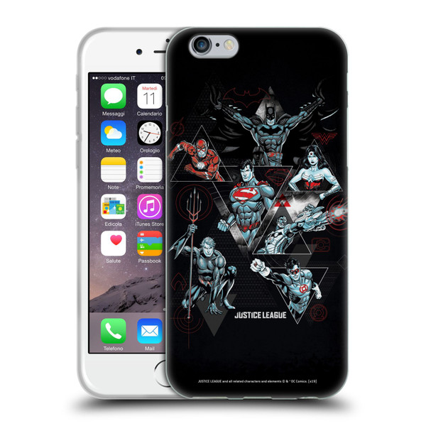 Justice League DC Comics Dark Electric Graphics Heroes Triangle Soft Gel Case for Apple iPhone 6 / iPhone 6s