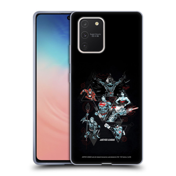 Justice League DC Comics Dark Electric Graphics Heroes Triangle Soft Gel Case for Samsung Galaxy S10 Lite