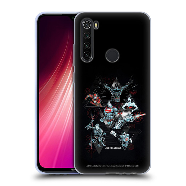 Justice League DC Comics Dark Electric Graphics Heroes Triangle Soft Gel Case for Xiaomi Redmi Note 8T