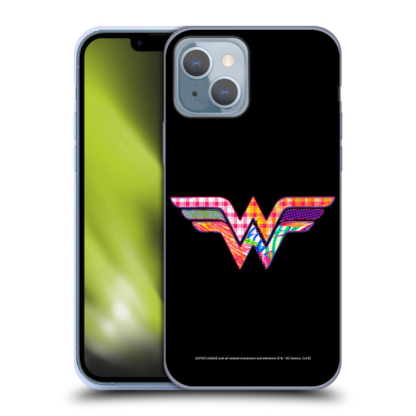 Justice League DC Comics Dark Electric Pop Icons Wonder Woman Soft Gel Case for Apple iPhone 14