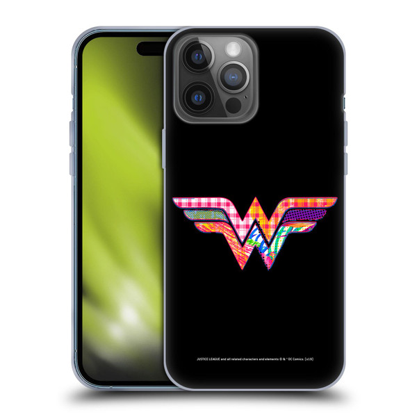 Justice League DC Comics Dark Electric Pop Icons Wonder Woman Soft Gel Case for Apple iPhone 14 Pro Max