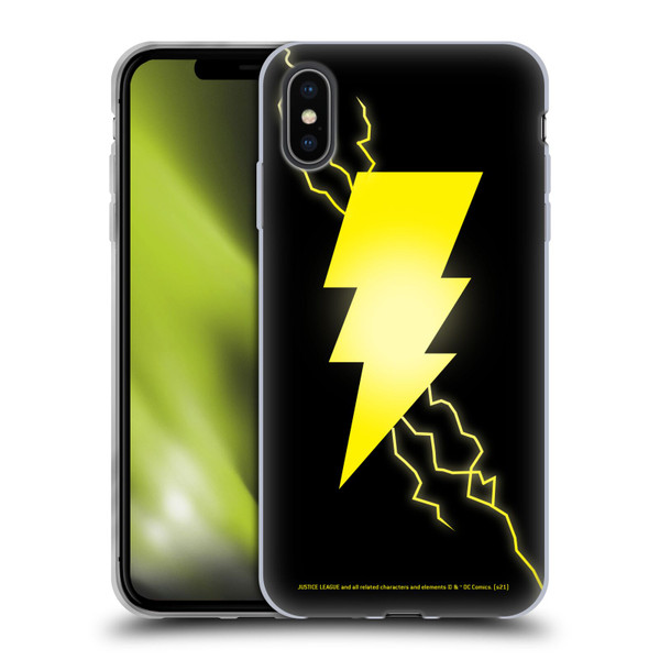 Justice League DC Comics Shazam Black Adam Classic Logo Soft Gel Case for Apple iPhone XS Max