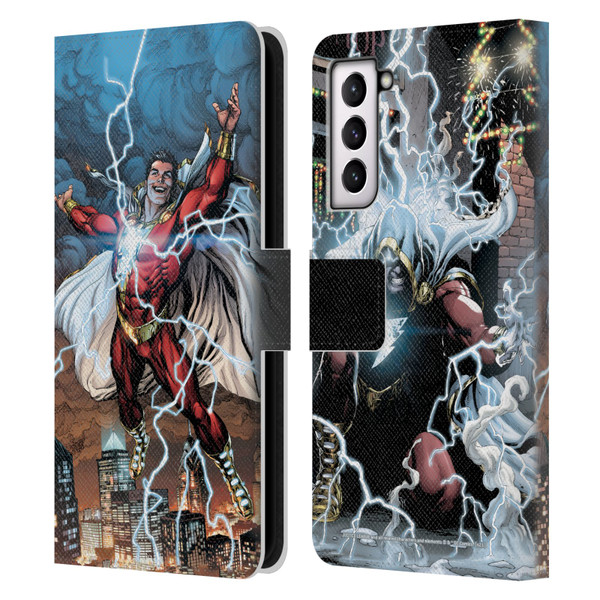 Justice League DC Comics Shazam Comic Book Art Issue #1 Variant 2019 Leather Book Wallet Case Cover For Samsung Galaxy S21 5G