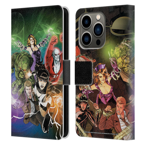 Justice League DC Comics Dark Comic Art #30 Group Leather Book Wallet Case Cover For Apple iPhone 14 Pro