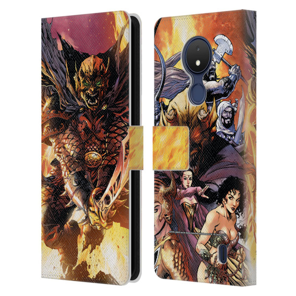 Justice League DC Comics Dark Comic Art Etrigan Demon Knights Leather Book Wallet Case Cover For Nokia C21