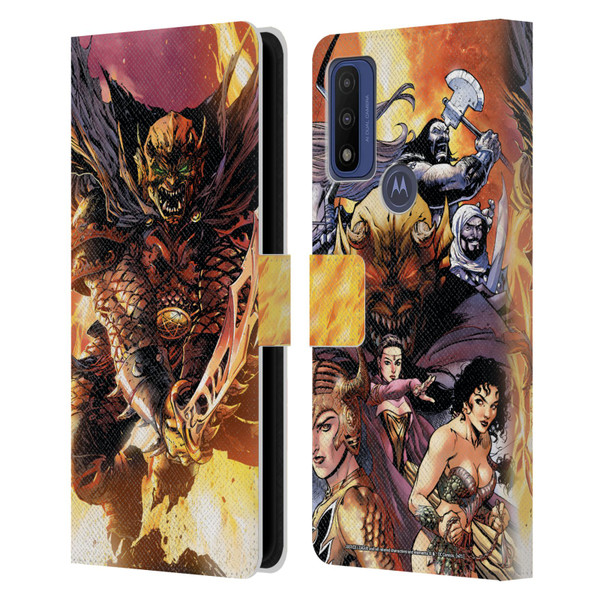 Justice League DC Comics Dark Comic Art Etrigan Demon Knights Leather Book Wallet Case Cover For Motorola G Pure