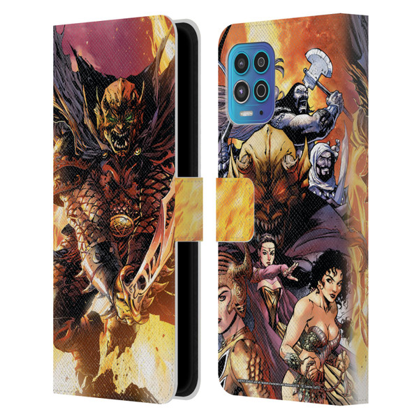 Justice League DC Comics Dark Comic Art Etrigan Demon Knights Leather Book Wallet Case Cover For Motorola Moto G100