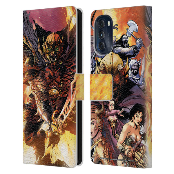 Justice League DC Comics Dark Comic Art Etrigan Demon Knights Leather Book Wallet Case Cover For Motorola Moto G (2022)