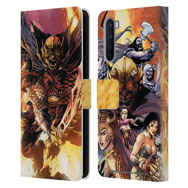 Justice League DC Comics Dark Comic Art Etrigan Demon Knights Leather Book Wallet Case Cover For OnePlus Nord 5G