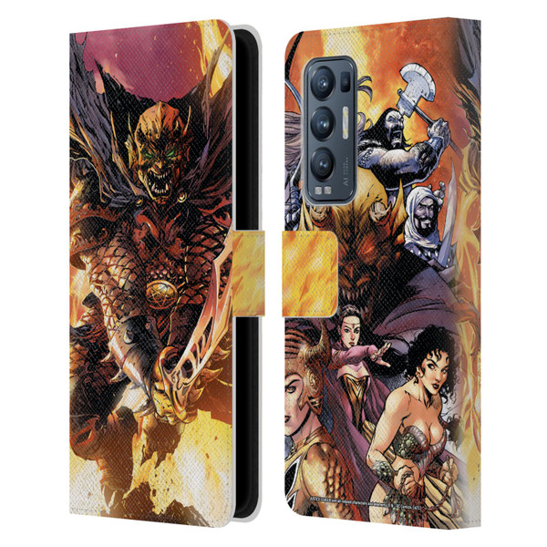 Justice League DC Comics Dark Comic Art Etrigan Demon Knights Leather Book Wallet Case Cover For OPPO Find X3 Neo / Reno5 Pro+ 5G