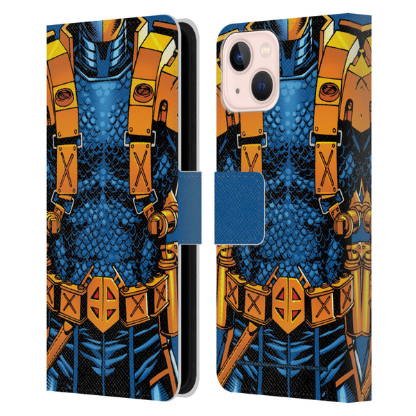 Justice League DC Comics Deathstroke Comic Art New 52 Costume Leather Book Wallet Case Cover For Apple iPhone 13