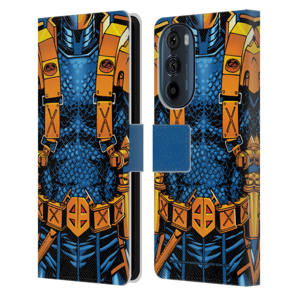 Justice League DC Comics Deathstroke Comic Art New 52 Costume Leather Book Wallet Case Cover For Motorola Edge 30