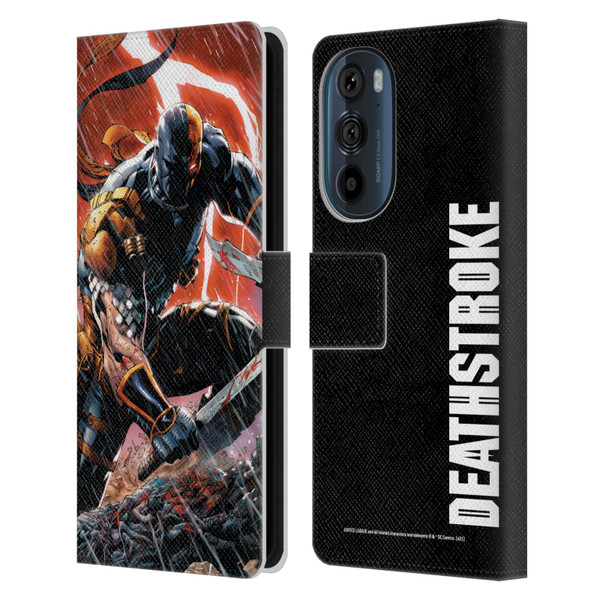 Justice League DC Comics Deathstroke Comic Art Vol. 1 Gods Of War Leather Book Wallet Case Cover For Motorola Edge 30