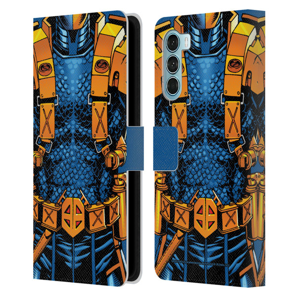 Justice League DC Comics Deathstroke Comic Art New 52 Costume Leather Book Wallet Case Cover For Motorola Edge S30 / Moto G200 5G