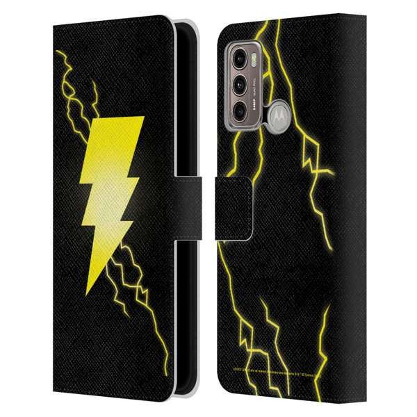 Justice League DC Comics Shazam Black Adam Classic Logo Leather Book Wallet Case Cover For Motorola Moto G60 / Moto G40 Fusion