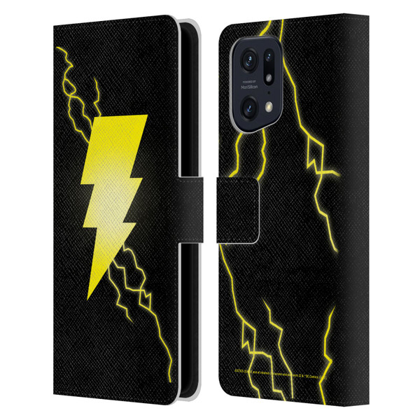 Justice League DC Comics Shazam Black Adam Classic Logo Leather Book Wallet Case Cover For OPPO Find X5