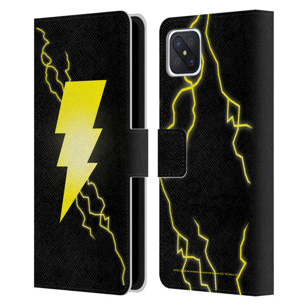 Justice League DC Comics Shazam Black Adam Classic Logo Leather Book Wallet Case Cover For OPPO Reno4 Z 5G