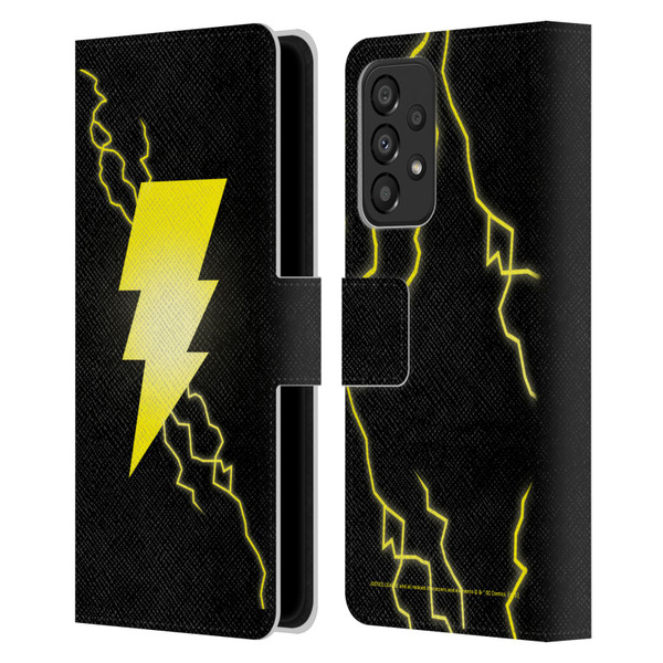 Justice League DC Comics Shazam Black Adam Classic Logo Leather Book Wallet Case Cover For Samsung Galaxy A33 5G (2022)