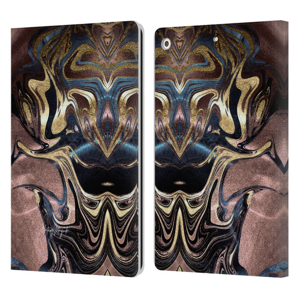 Nature Magick Luxe Gold Marble Metallic Gold Leather Book Wallet Case Cover For Apple iPad 10.2 2019/2020/2021
