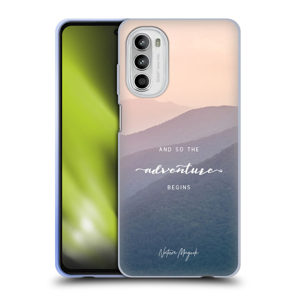 Nature Magick So The Adventure Begins Quote Mountains Soft Gel Case for Motorola Moto G52