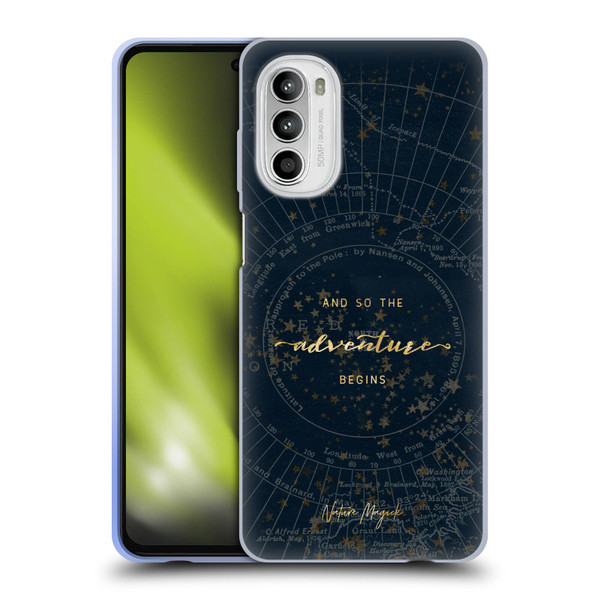 Nature Magick So The Adventure Begins Quote Star Map Soft Gel Case for Motorola Moto G52
