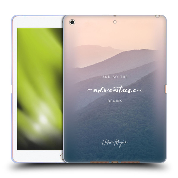 Nature Magick So The Adventure Begins Quote Mountains Soft Gel Case for Apple iPad 10.2 2019/2020/2021