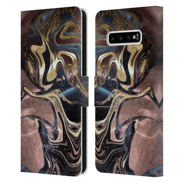 Nature Magick Luxe Gold Marble Metallic Gold Leather Book Wallet Case Cover For Samsung Galaxy S10+ / S10 Plus