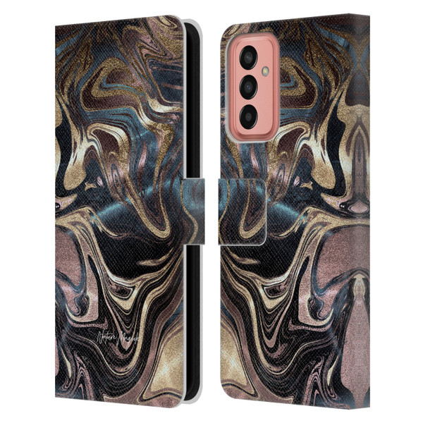 Nature Magick Luxe Gold Marble Metallic Copper Leather Book Wallet Case Cover For Samsung Galaxy M13 (2022)
