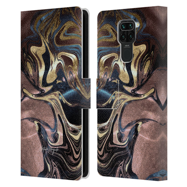 Nature Magick Luxe Gold Marble Metallic Gold Leather Book Wallet Case Cover For Xiaomi Redmi Note 9 / Redmi 10X 4G