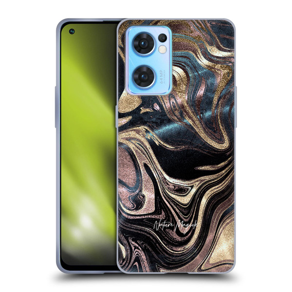 Nature Magick Luxe Gold Marble Metallic Copper Soft Gel Case for OPPO Reno7 5G / Find X5 Lite