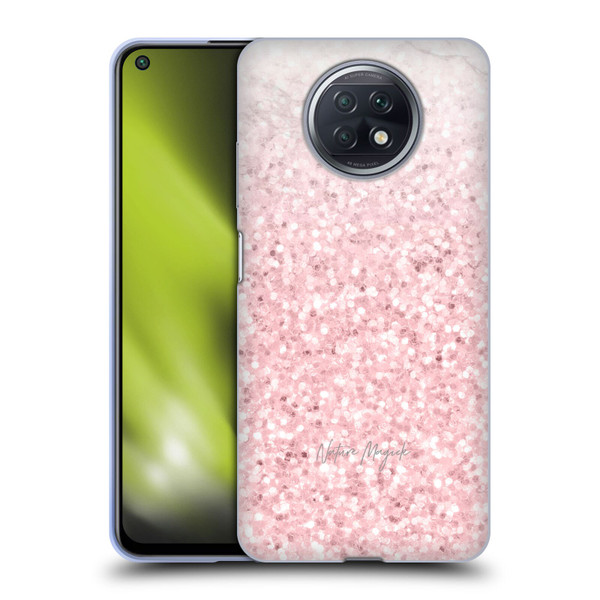 Nature Magick Rose Gold Marble Glitter Pink Sparkle 2 Soft Gel Case for Xiaomi Redmi Note 9T 5G