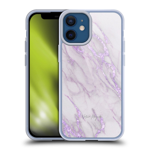 Nature Magick Marble Metallics Purple Soft Gel Case for Apple iPhone 12 Mini