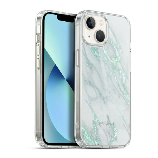 Nature Magick Marble Metallics Teal Soft Gel Case for Apple iPhone 13