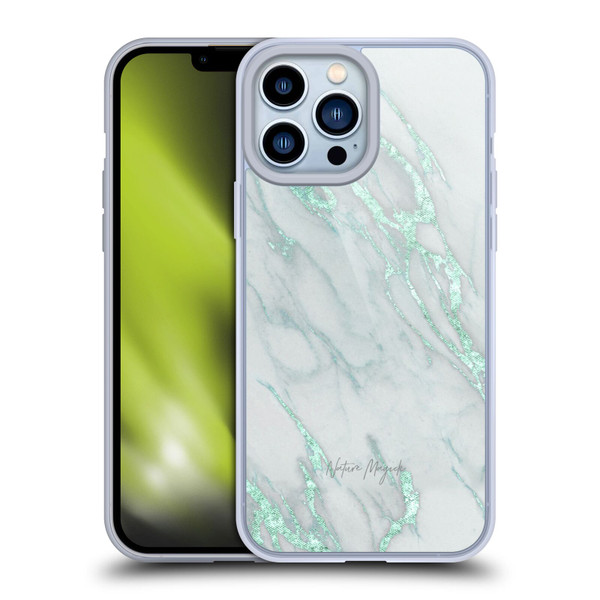 Nature Magick Marble Metallics Teal Soft Gel Case for Apple iPhone 13 Pro Max